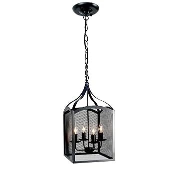 Amazon Com Whl Hh Bird Cage Wire Mesh Cover Pendant Light Retro