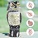 Ohuhu Horned Owl Decoy with Tweet, Light-control System Natural Enemy Pest Deterrent Scarecrow with Rotating Head Pest Control Repellents