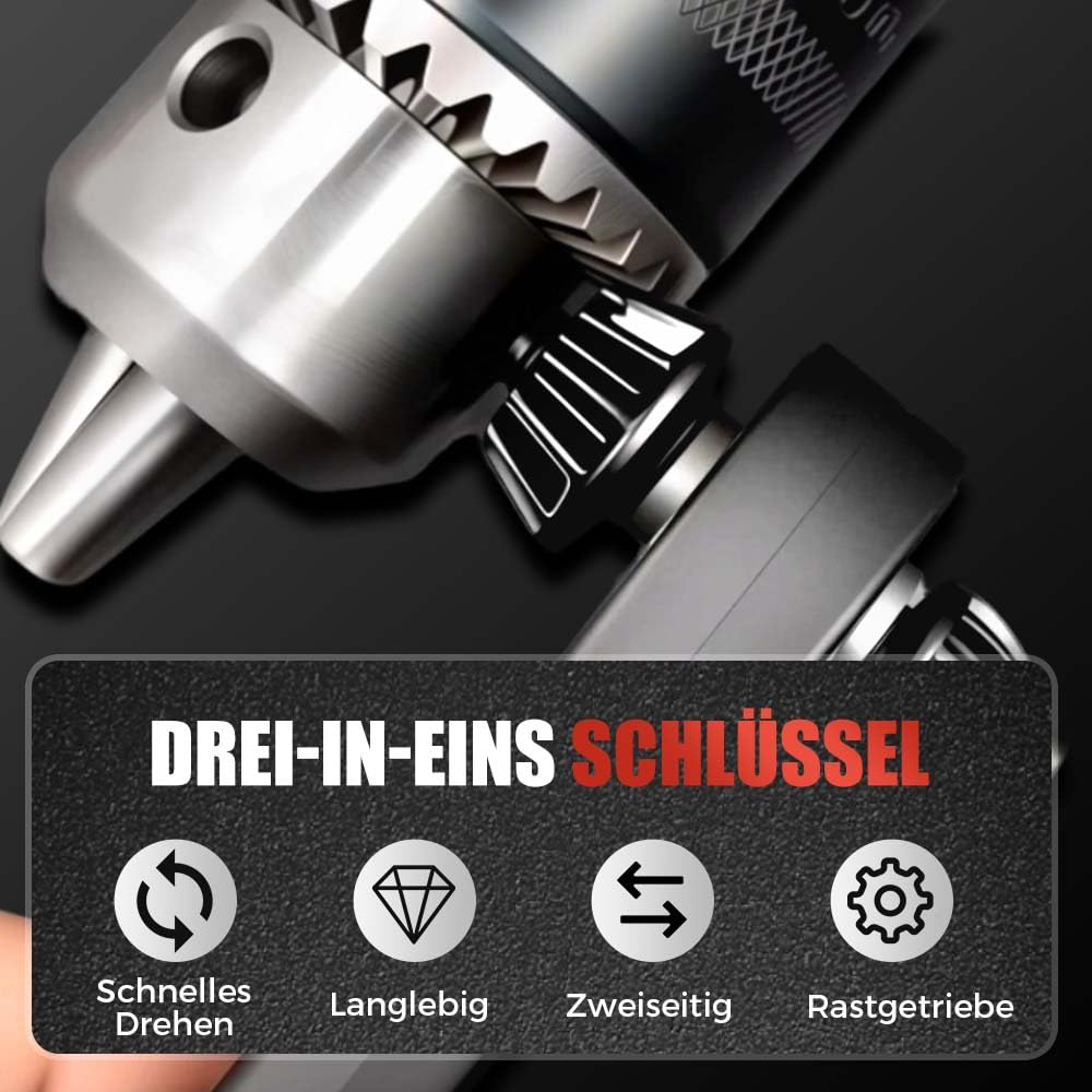 2 In 1 Ratsche, 12,7mm 17,5mm Doppelkopf Spannfutterschlüssel Ratschenschlüssel, Bohrfutterschlüssel Universal Bohrer Spannwerkzeug für Bohrhämmer, Schlagbohrmaschinen, Bohren Spannen (1Pcs) 2