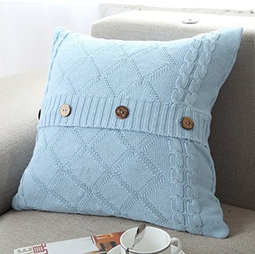 LISASTOR 18" x 18" Soft Cable Knitted Throw Pillow Covers Diamond-Shaped Pattern Pillow Cases Covers For Soft Counch Bed Car