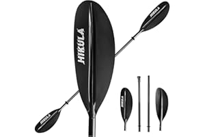 HIKULA Adjustable Carbon Fiber Shaft Kayak Paddle, Kayaking Oars with Reinforced Nylon Blade for Adults, 4 Piece, 86in/220cm to 90in/230cm
