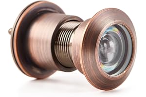 Guangstar Safety Security One Way Front Door Viewer with 220 Degree Angle, Heavy Duty Peephole Made by Brass with Privacy Cover, Oil Rubbed Bronze, Pack of 1