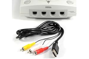 FAMKIT 6FT RCA AV A/V Cable for Sega Dreamcast Stereo Composite Audio Video TV Adapter, 1049901/1202666USMYV
