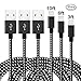 Lightning Cable 3Pack 3FT 6FT 10FT Nylon Charging Cable USB iPhone Charger Cord for iPhone X/8/8Plus/7/7 Plus/6/6Plus/6s/6sPlus/5/5c/5s/SE/IPad/iPod/Min and More-Black
