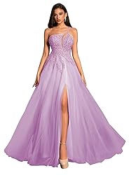 Spaghetti Straps Tulle Prom Dresses for Women