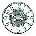 Lily's Home Hanging Wall Clock, Steampunk Gear and Cog Design with a Pewter Finish, Ideal for Indoor or Outdoor Use, Poly-Resin (12 Inches Diameter)