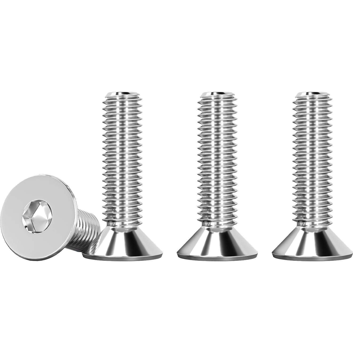 Drenky M5 X 20mm Screws, M5 Socket Screws 25 Pcs Hex Screws DIN 7991 / ISO 10642 Rustproof Machine Screws 304 Stainless Steel Hex Socket Countersunk Bolts, Fully Thread — image 1