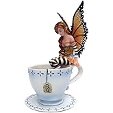 Pacific Giftware PTC 6.25 Inch Warm Toes Fairy in Tea Cup Mystical Statue Figurine