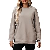 SIALANCI Women‘s Oversized Sweatshirt with Pockets, Cotton Crewneck Pullover, Soft Casual Long Sleeve Loose Fit Top