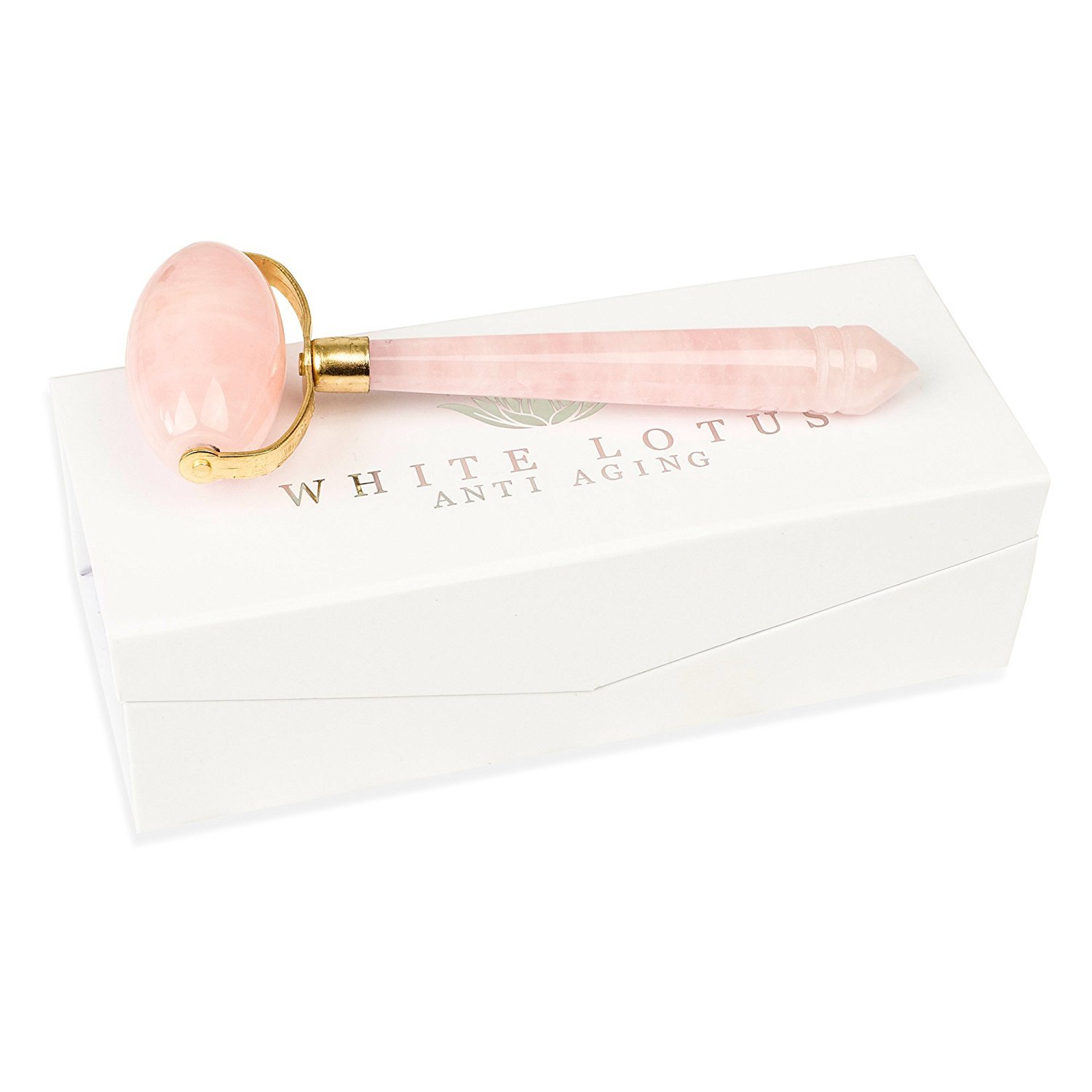 Real Rose Quartz Roller By White Lotus Real Rose Quartz Crystal Massage Roller In Beautiful Traditional Silk Lined Gift Box Hand Carved Pink Rose Quartz Amazon De Beauty