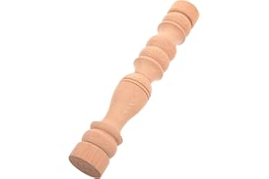 BESPORTBLE Solid Wood Carved Roman Cabinet Column Post 30x3 Cm Unpainted Wooden Furniture Pillar for Cabinet