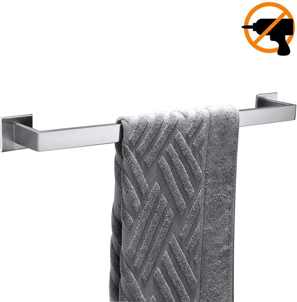 Homovater Single Handtuchstange Handtuchhalter Ohne Bohren 60cm Edelstahl Patentierter Kleber Selbstklebender Transparent Acryl Stickers Pads Geburstetes Finish Amazon De Baumarkt