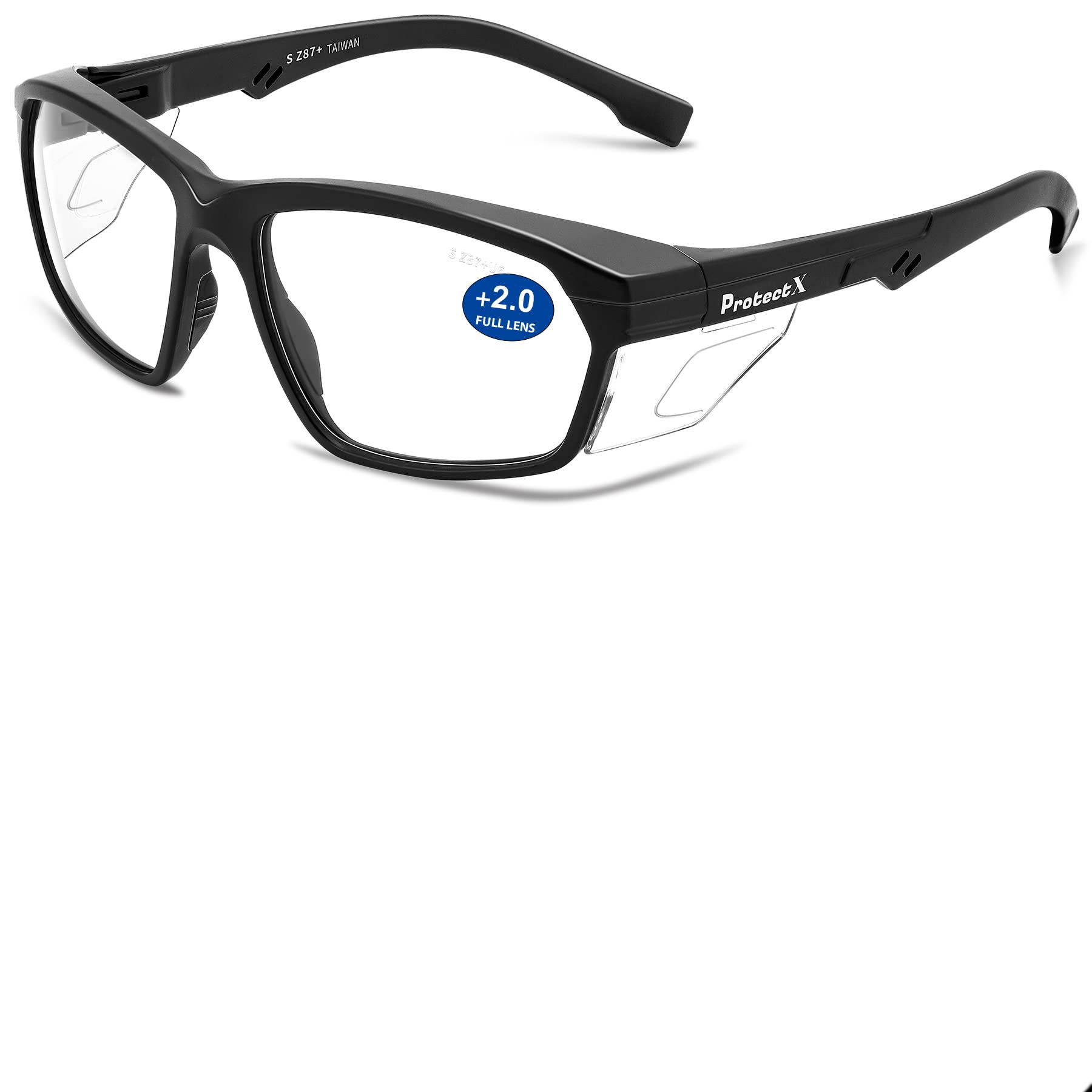 Photo 1 of ProtectX Safety Reading Glasses 2.0 Diopter, Safety Glasses with Readers 2.0, Reader Safety Glasses 2.0, ANSI Z87.1 Rated