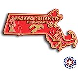 Massachusetts Small State Magnet by Classic Magnets, 3" x 1.7", Collectible 3D Rubber Vintage-Style Souvenirs and Gifts Made in The USA