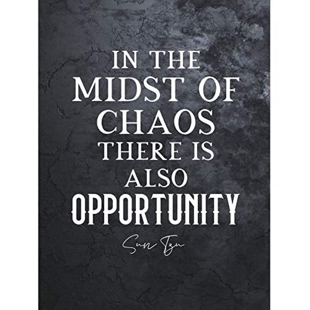 Artery8 Slate Inspiring Quote Sun Tzu Midst of Chaos There is Opportunity Unframed Wall Art Print Poster Home Decor Premium — image 1