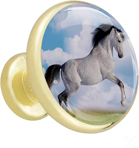 Gabinete perillas y tiradores Caballo blanco de pastizales Tiradores de