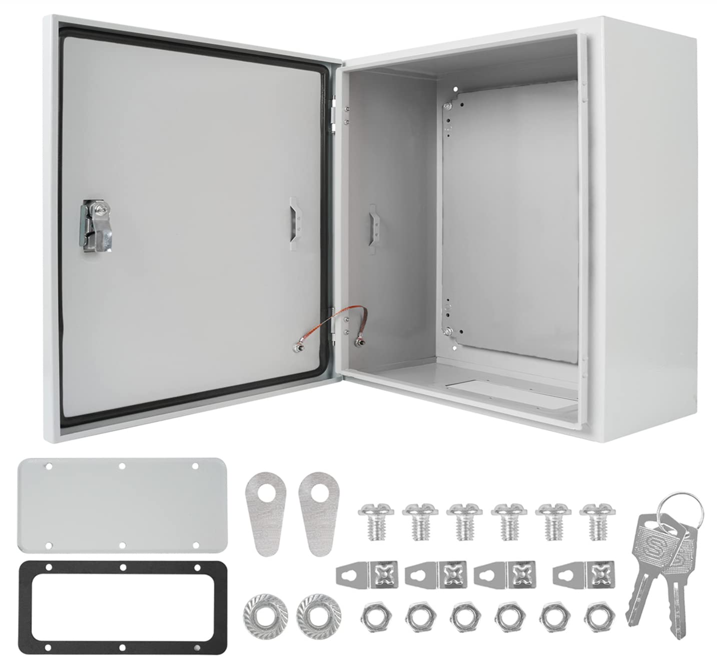 Photo 1 of Cold Rolled Steel Electrical Box 16'' x 16'' x 8'' Indoor/Outdoor Thick Electrical Enclosure Box with Mounting Plate IP66 Weatherproof Anti-Rust and Anti-Corrosion (16'' x 16'' x 8'')