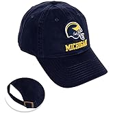 Desert Cactus University of Michigan Baseball Hat Wolverines UM U of M Brimmed Embroidered Hats Cap Adjustable Cloth Strap Adult (Style J1) Blue