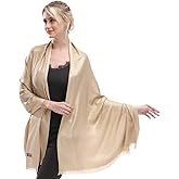 LMVERNA Women's Sparkling Metallic Soft Pashmina Shawls and Wraps Scarf in Solid Colors
