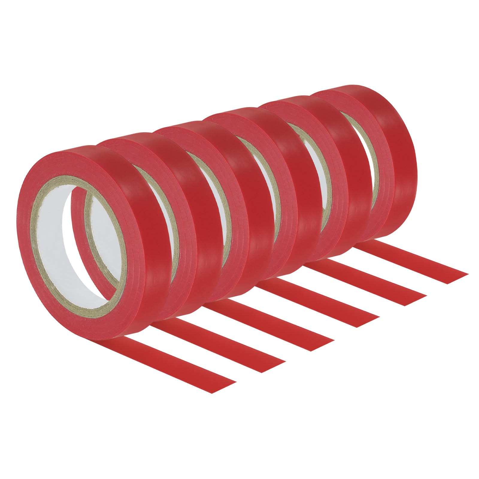 PATIKIL 32.8Ft Grip Finishing Tape, 6 Pack PVC Racquet Finishing Tapes Racket Accessories Sticky Seal for Tennis Badminton, Red