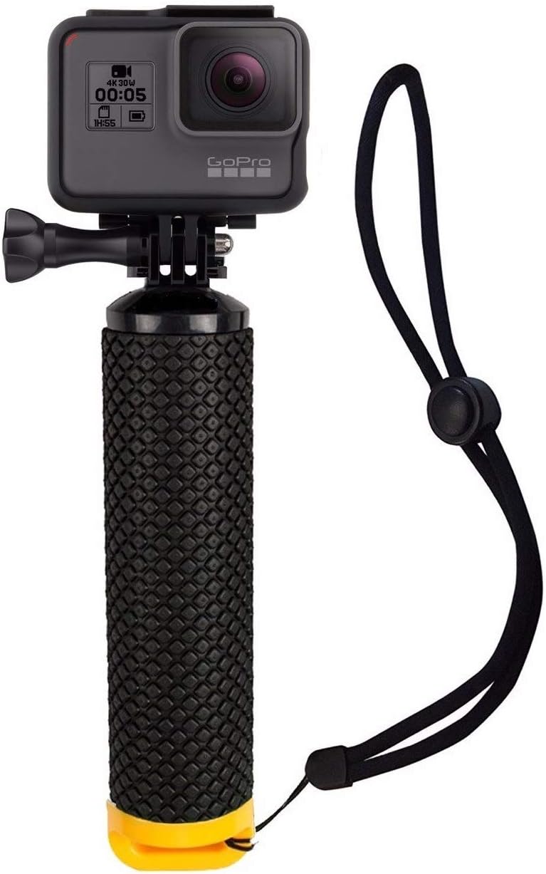 Waterproof Floating Hand Grip (Floating Pole & Handle & Diving Monopod & Floating Stick) compatible with all GoPro Cameras Hero 4 Session Black Silver Hero 2 3 3+ 4 5 (Yellow)