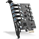 PCI-E to USB 3.0 7-Port(2X USB-C - 5X USB-A) Expansion Card,PCI Express USB Add in Card, Internal USB3 Hub Converter for Desk