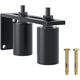 TOIMIOTOIM Black Heavy Duty Slide Gate Guide Roller 3" Sliding Gate Roller L Rear Post Bracket, Iron Gate Guide Wheel Pulley, Adjustable Bolts Slide Gate Support Assembly for Sliding Rolling Gates