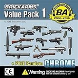 BrickArms Value Pack #1 -16 pieces Plus Random Chrome Weapon for Minifigures