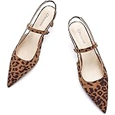 C.Paravano Women's Slingback Flats | Pointed Toe Pumps | Kitten Heels for Women | Slingback Dress Shoes | Slingback Sandals