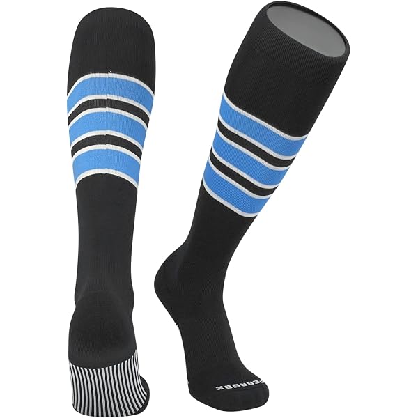 MK Socks OTC – Chaussettes Hautes Baseball/Softball, Noir/Blanc/Marlin Teal, Lot