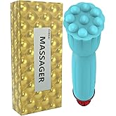 Portable Handheld Mini Massager, Waterproof Soft Silicone, for Head Face Neck Shoulder Back, Full Body Muscle Pain Relief Tool, USB Rechargeable, Available in 10 Mode Speed Selection Settings, Blue