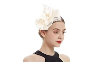 COMOTT Fascinators Hats for Women,Cocktail and Party Fascinator Hair Clip with Feathers,Kentucky Derby Hats Headbands for Women