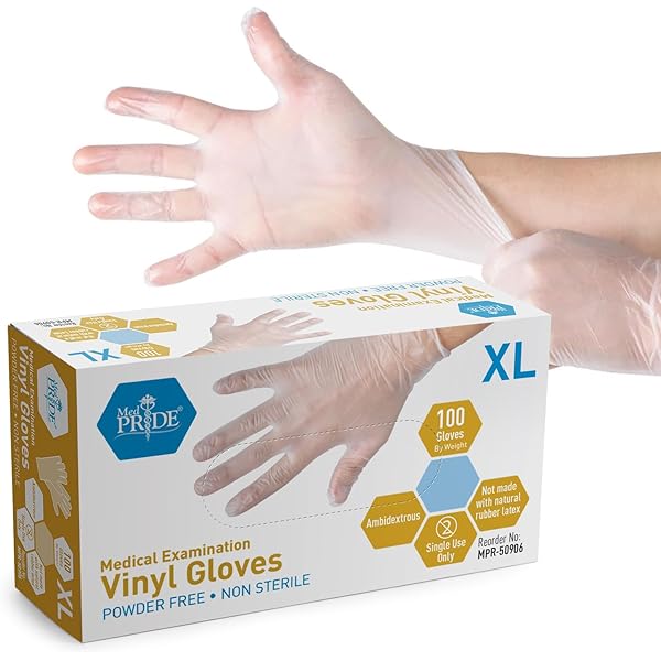 Amazon.com: MED PRIDE Medical Vinyl Examination Gloves (Medium