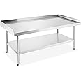 GRIDMANN NSF 16-Gauge Stainless Steel 60"L x 30"W x 24"H Equipment Stand Grill Table with Undershelf for Commercial Restauran