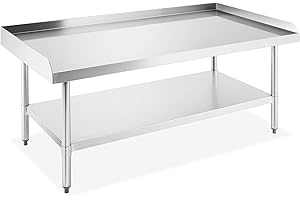 GRIDMANN NSF 16-Gauge Stainless Steel 60" L x 30" W x 24" H Equipment Stand Grill Table with Undershelf for Commercial Restaurant Kitchen