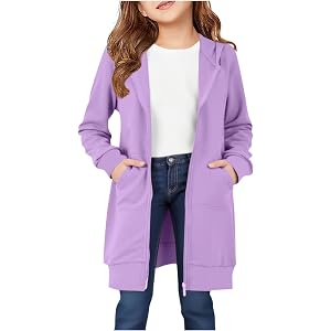 Ayolanni Hoodies for Teen Girls Cute Fashion Long Sleeve Oversized Zip up Hooded Kids Sweatshirt Trendy School Preppy Clothes