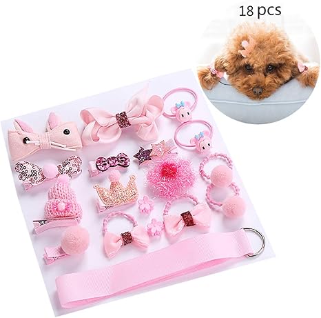 Amazon Com Fishdog Dog Hair Clips Cute Hair Bows Puppy Elastic