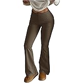 Floerns Women's Elastic High Waisted Flare Leg Pants Knit Loungewear Sweater Pants