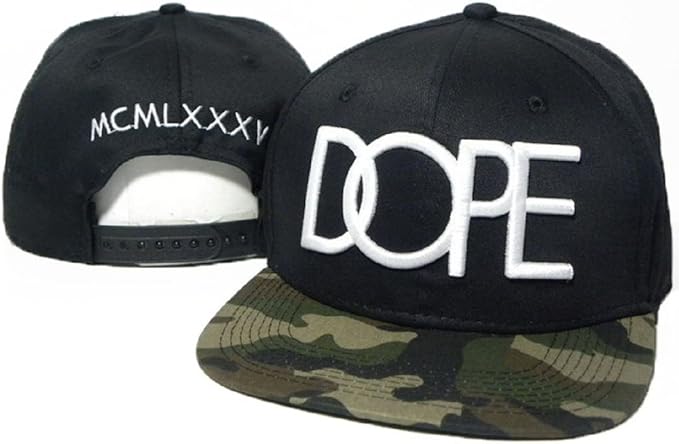 Amazon Dope 新しいファッションホワイトロゴドープハット 黒のカモフラージュつば ハット 通販