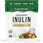 Organic Inulin (FOS Powder) 454g by Plant of Life | Daily Water Soluable Prebiotic Fiber | Superfood for Colon & Gut | Easily