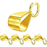 OHINGLT 925 Sterling Silver Bails for Jewelry Making with Open Loop, Slider Necklace Pendant Clasp, Charm Clasp Bracelet Clips for Women