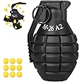 Toy-Hand Grenade for CS Battle Game,with 9 Foam Ammo Black Fun Impact Tactical CS-Grenade Toys Halloween Outdoor Team Sport for Age 14 Years Old and up and Adults