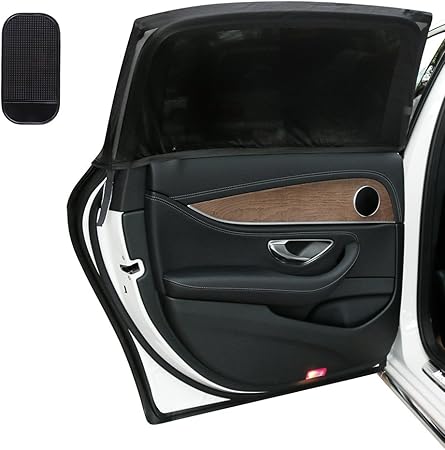 Amazon Lictin 車中泊網戸 車窓網戸 遮光サンシェード 花粉対策 虫除け 風通し 車窓日除け網戸 2枚入り 収納バッグとアンチスキッドパッド付き サンシェード 車 バイク