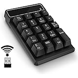Number Pad,Portable Mini USB 2.4GHz 19-Key Financial Accounting Numeric Keypad Keyboard Extensions for Data Entry in Excel for Laptop, PC, Desktop, Surface pro, Notebook, etc (Wireless Number Pad)