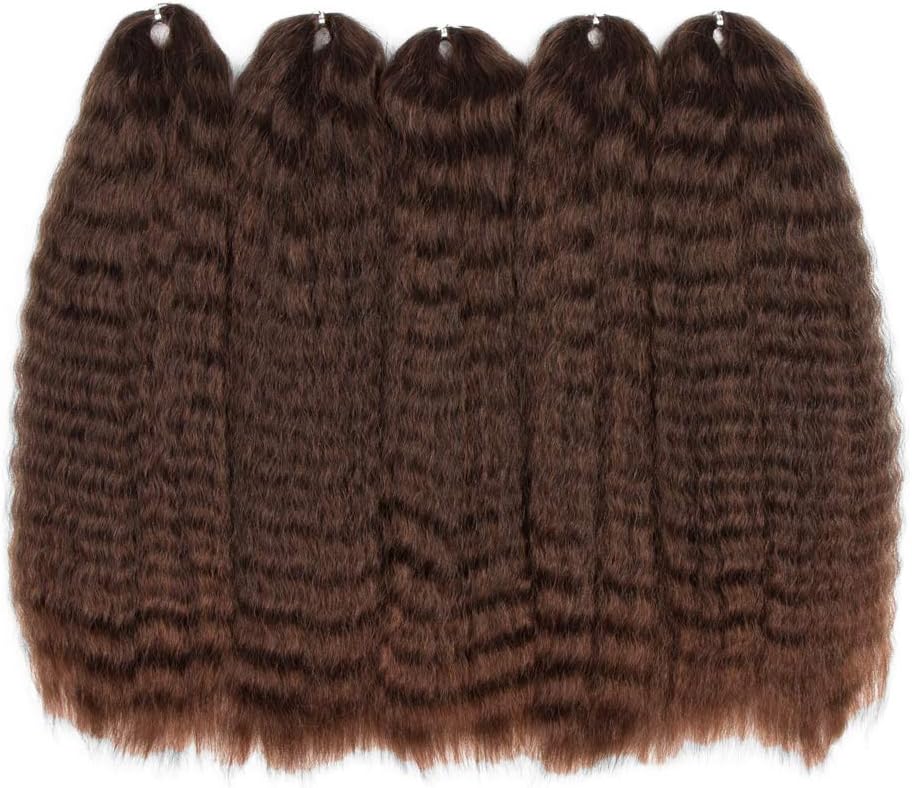 Style Icon Yaki Straight Textured 20” Crochet Hair 5 Bundles Long