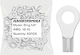 haisstronica 50pcs 1/4" Ring Terminals,AWG 12-10