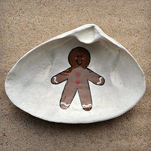 Soap Dish - Spoon Rest - Ring Dish - Jewelry Dish - Trinket Dish - Catchall | Gingerbread Man Clam Shell