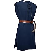 Runcati Mens Pirate Costume Tunic Renaissance Medieval Knight Warrior Sleeveless Lace Up Shirts Viking LARP Halloween Tabard