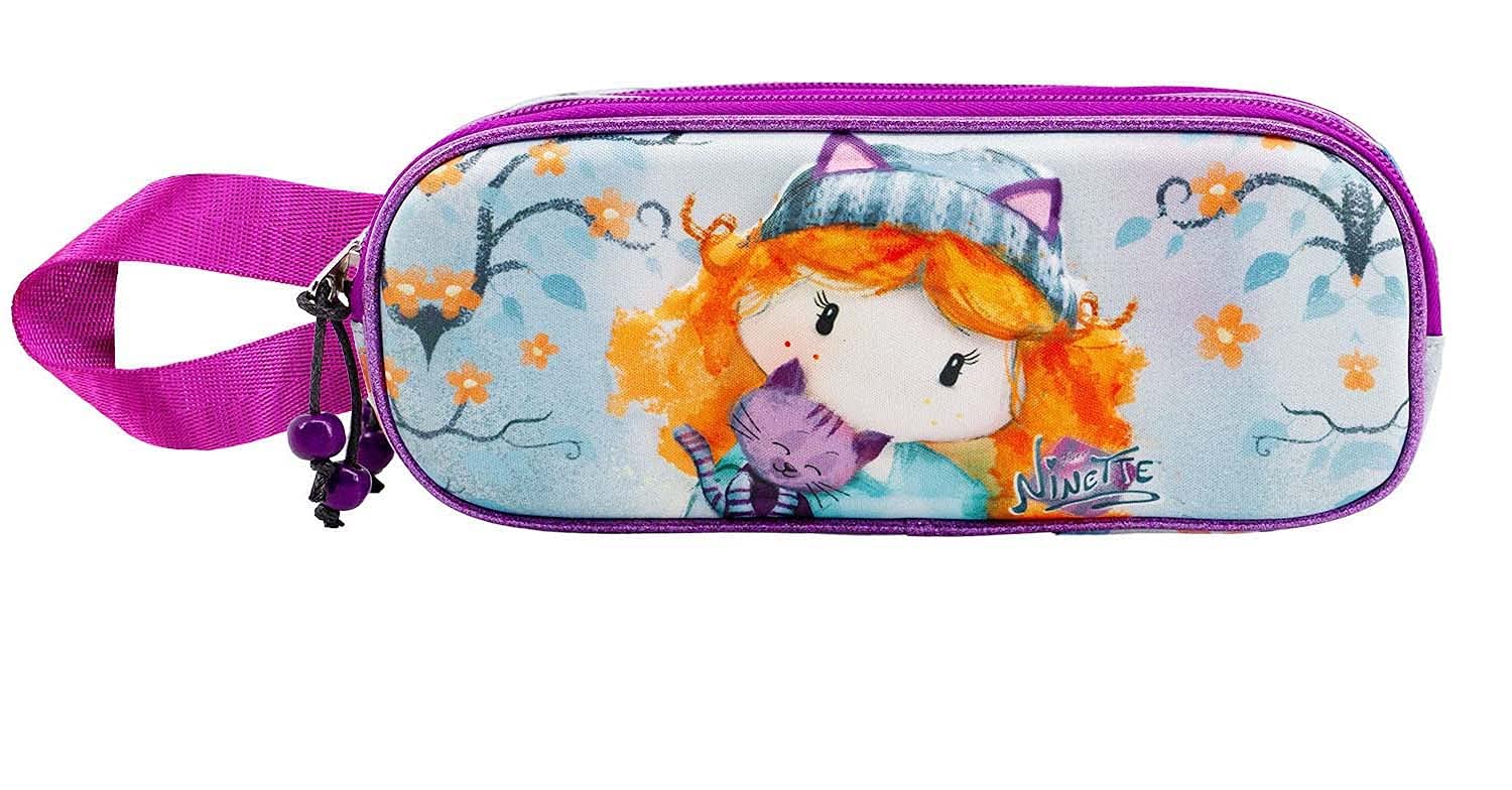 Forever Ninette Cute-3D Double Pencil Case, Multicolour, 22 x 9.5 cm