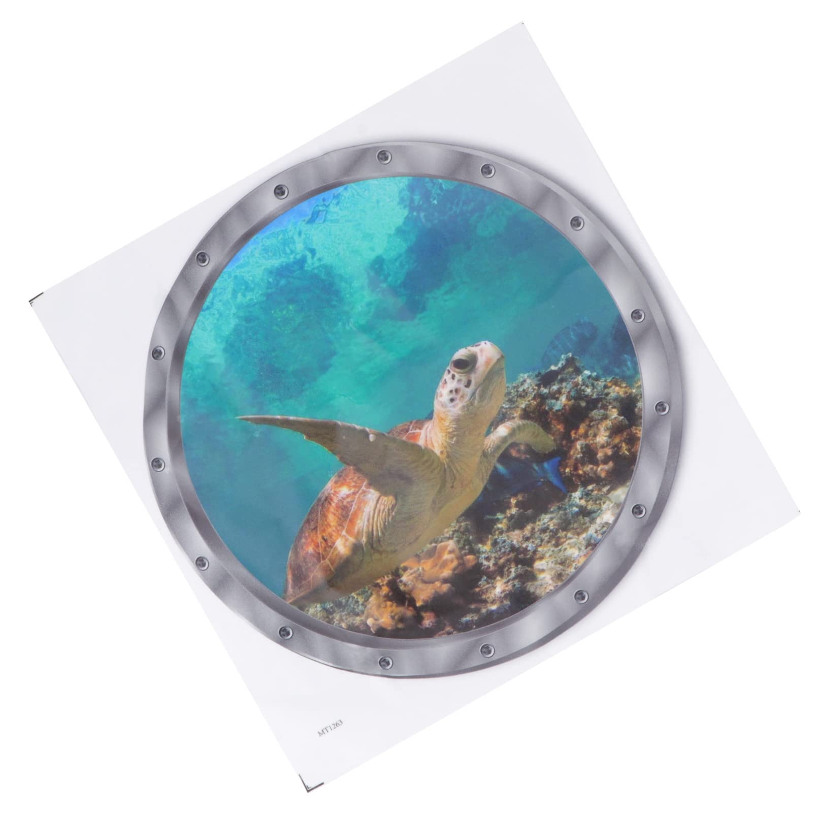 ORFOFE Underwater World Porthole View Wall Sticker Sea Turtle Decor Decal for Bathroom Fridge Fish Tub Tile